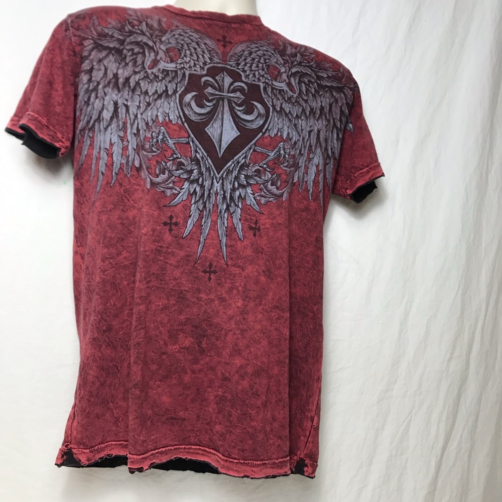 Affliction reversible distressed tee shirt